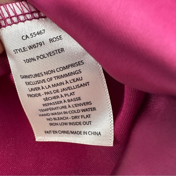 Melissa Nepton | Hot Pink Satin Sleeveless Blouse | Padded Shoulders | Size M - Picture 7 of 10